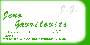 jeno gavrilovits business card